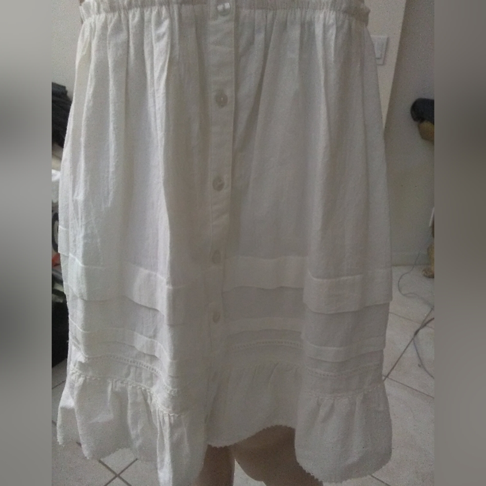 BNWOT FREE PEOPLE SEXY DRESS WHITE HALTER TOP W/ WIDE BOTTOM AMAZING BACK - Picture 4 of 10